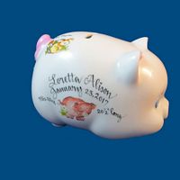 Personalized Hand Painted  Piggy Bank with Farm Animals*