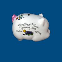 Personalized Hand Painted  Piggy Bank with Toy Design*